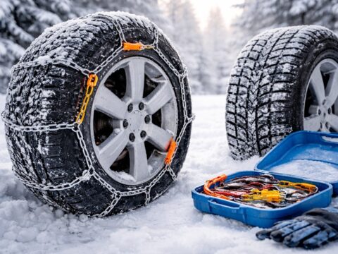 łańcuchy śniegowe w podróży