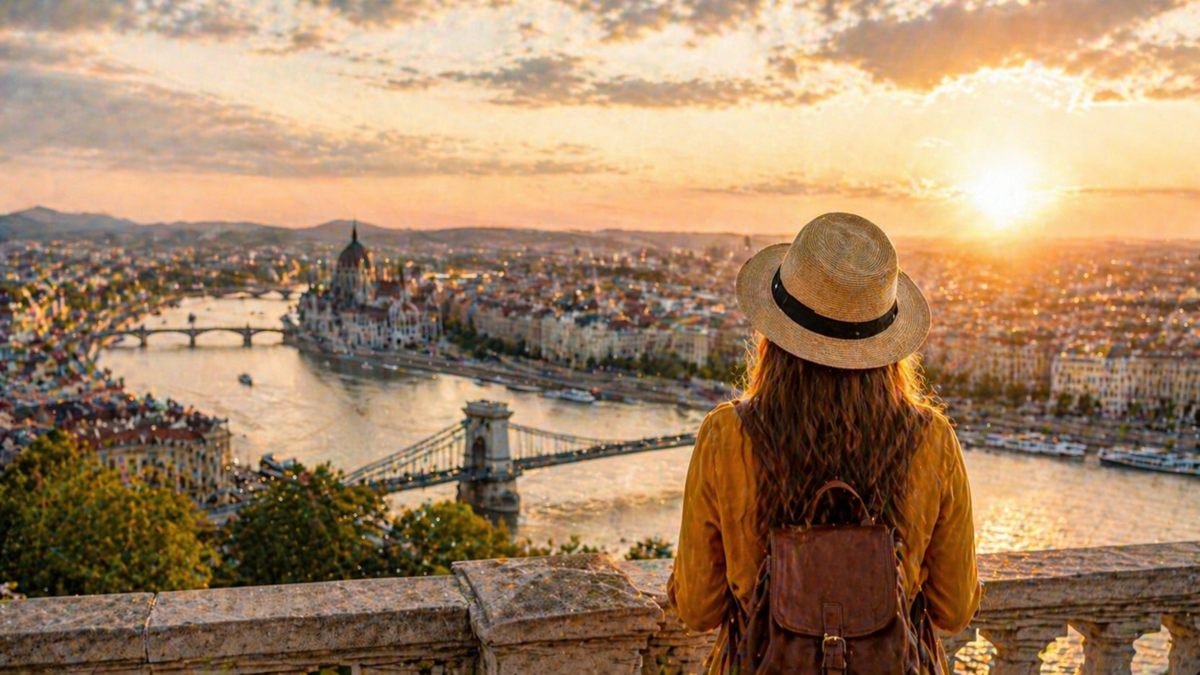 najciekawsze stolice Europy widok na miasto o zachodzie słońca z perspektywy podróżnika