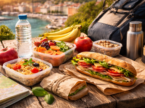 tanie jedzenie w podróży piknik kanapki owoce podróż