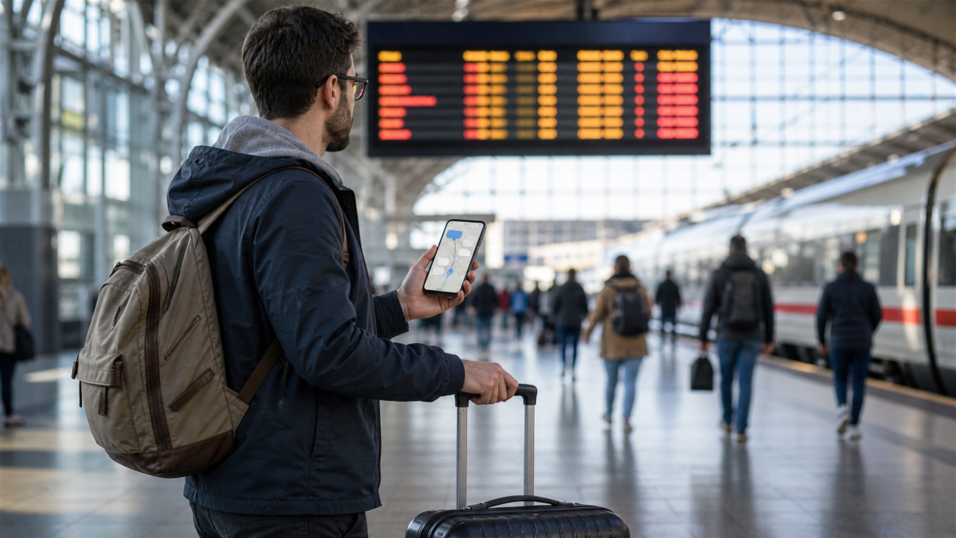 Podróżowanie bez znajomości języka z pomocą mapy i tłumacza w telefonie