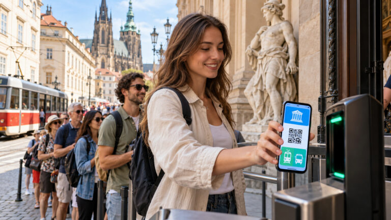 Karta miejska z atrakcjami podczas zwiedzania europejskiego miasta