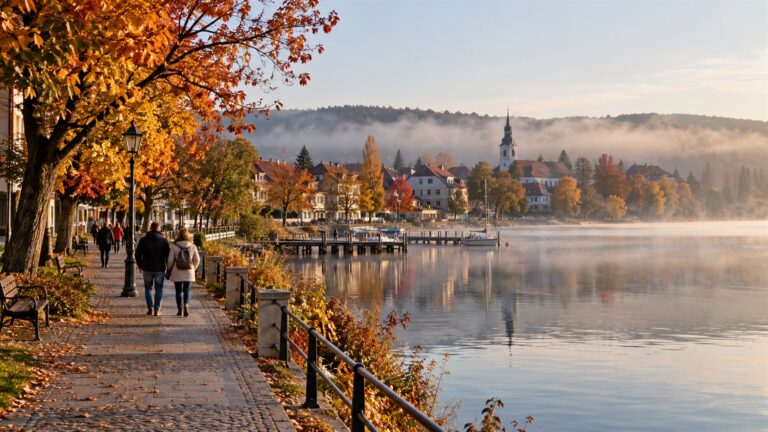 Miasteczka nad wodą jesienią jako pomysł na spokojny weekend